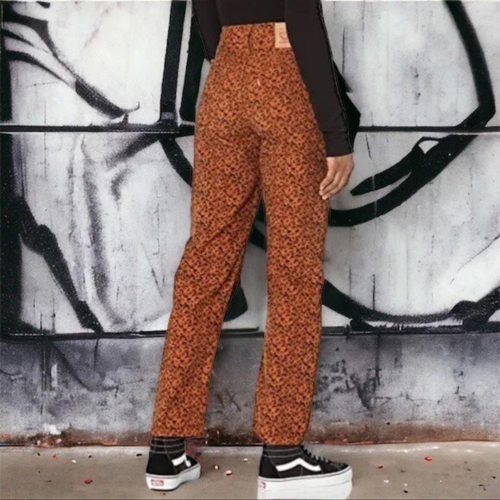 Levi's Orange Floral Straight-Leg Pants